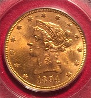 1894 $10 Gold Liberty PCGS MS63