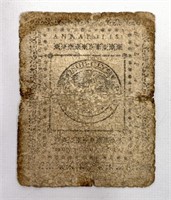 Paper half dollar, Annapolis, 1776, 2.75" x 3.5"