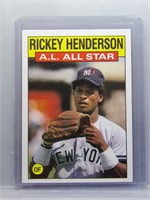 Rickey Henderson 1986 Topps All Star