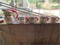 Vintage Santa Face Mugs & Pitcher