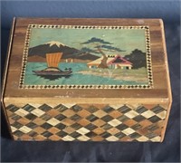 Vintage Japanese wood puzzle box
