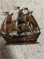 Vintage Metal/ Tin Sailboat Decor