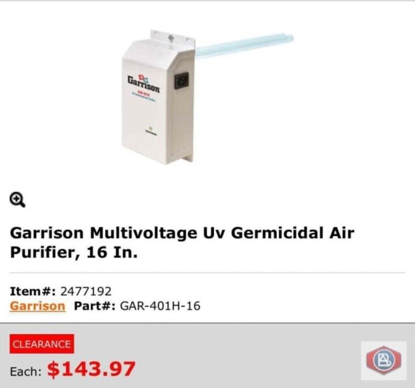 New 3 pcs; Garrison Multivoltage Uv Germicidal