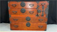 Antique 2 piece 7 drawer oriental cabinet