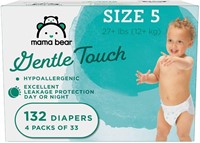 Mama Bear Gentle Touch Diapers  Size 5  132 C