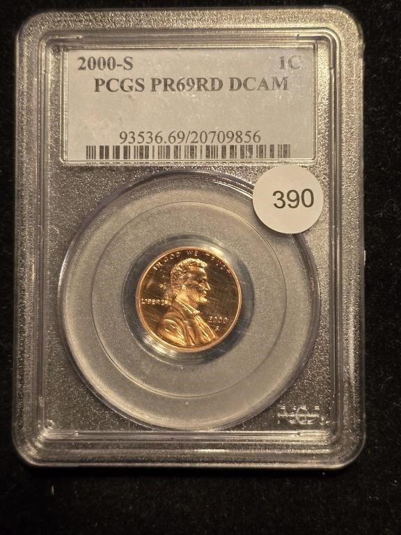 2000S Lincoln Cent PCGS PR69RD DCAM