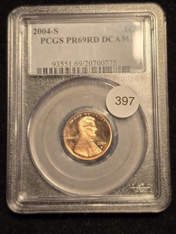 2004S Lincoln Cent PCGS PR69RD DCAM