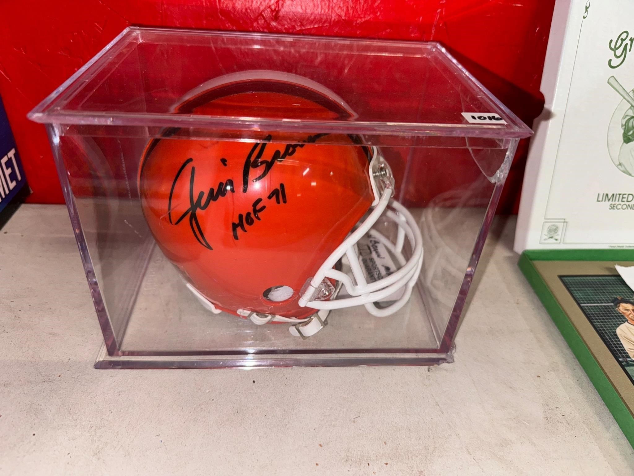 Jim Brown Autographed Helmet - Mini