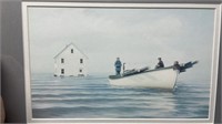 Ted Stuckles Oil Painting Flood Print Framed