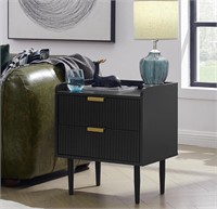 $100 Black Nightstand, 20" Small Side Table,Modern