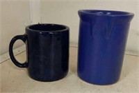 Blue Stoneware Utensil Jar