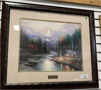 FRAMED THOMAS KINKADE PRINT "END OF PERFECT DAY