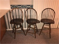 3 Matching High Top Swivel Bar Stools - SEE PICS