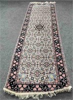Hand-Knotted Hall Runner Rug