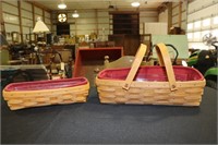 2 Longaberger Baskets - 2003 Cracker with Liner