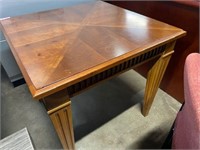 Cherry wood inlay small side table