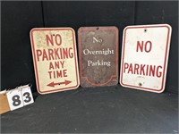 3 Assorted No Parking Signs