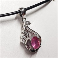 $240 S/Sil Ruby Cubic Zirconia Necklace