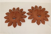 2 Large Terra Cotta Suns