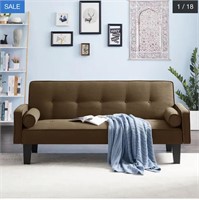 Linen Fabric Modern Convertible Sofa Bed with Rem