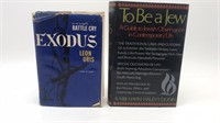 2 Vintage Books Exodus 1958, To Be A Jew 1972