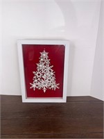 Christmas Silver Tree Shadow Box Picture