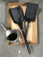 Coal shovels, oil pitcher