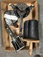 Vintage utensils--ricer, slicer, scoop