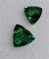 gemstone pair of tsavorite garnets trillon cut .80