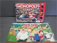 Mario Kart & Family Guy Monopoly Board Games