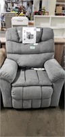 GREY POWER LIFT CHAIR W/ ADJUSTABLE MASSAGE AND