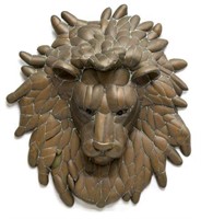 SERGIO BUSTAMANTE LION HEAD WALL SCULPTURE