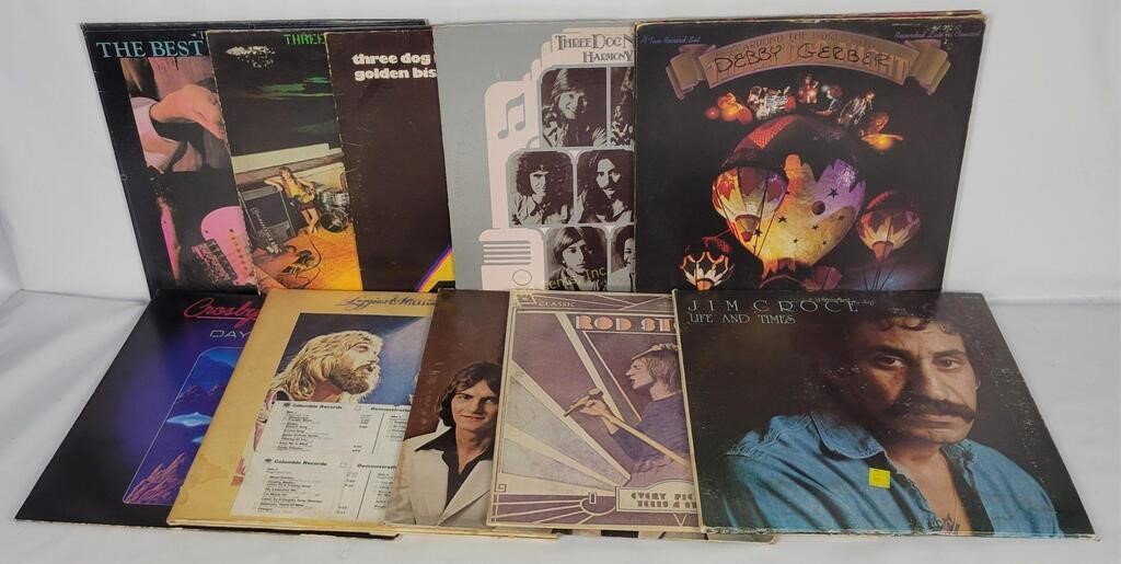 10 Rock Lp's - Clapton, Croce, 3 Dog Night