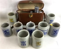 (9)pc German Stoneware Steins & Vtg Carena