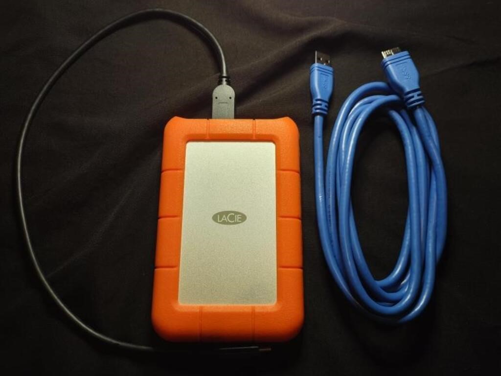 LACIE 2TB RUGGED EXTERNAL HARD DRIVE NEW