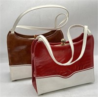 Pair of vintage red & brown purses