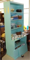 Turquoise Retro Cabinet with Doors