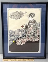 Geisha Girl Portrait Painting on Paper