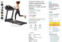 B6449  CURSOR FITNESS Folding Treadmill 265 LBS.