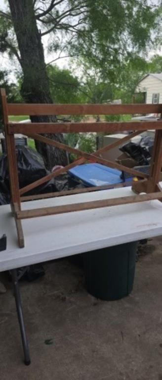 Antique quilt rack one leg needs repaired