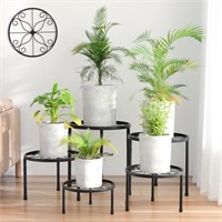 WFF8247  Miao-h 5 Pack Round Plant Stand, Black