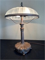 Art Deco Table Lamp, Frosted Glass Shade