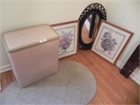 Clothes Hamper, Mirror, Pictures, Etc.