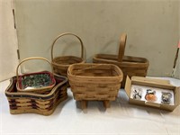 5 Longaberger baskets & Halloween figures