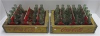 (2) Antique Coca-Cola wood trays with bottles.