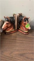 PAIR OF HORSE HEAD BOOKENDS