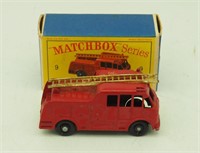 Vtg Matchbox 9 Fire Truck Gold Ladder W Box Lesney