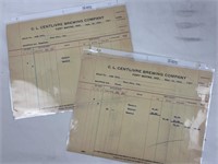 C.L. Centlivre Brewery Co. shipping invoices