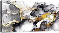 Black and Gold Abstract Wall Art  20 x 40