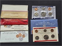 Various Dates Uncirculated Mint Sets (5) 1986-1991